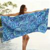 1PC Blue Mandala Patterns Print Beach Towel Quick-drying Towel Suitable for Seaside Pool Camping Vacation Yoga For Families
