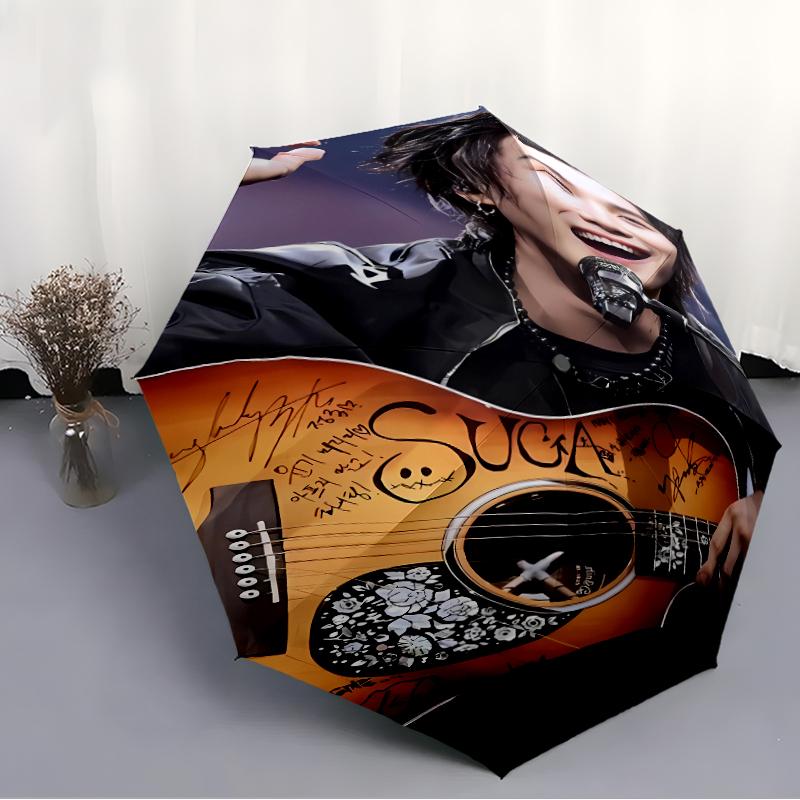 Printed Min YoongiPrinted Folding Umbrella,Outdoor,Leisure,And Travel Umbrella,Durable Umbrella Fabric,Birthday And Holiday Gift