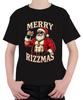 MERRY RIZZMAS Weihnachtsmann Whisky Muskel Fitness Lustig Retro Unisex Kinder T-