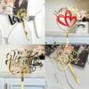 3/6pc Acrylic Love Heart Shaped Happy Valentine's Day Cake Topper for Valentine's Day Wedding Party DIY Cake Dessert Decorations