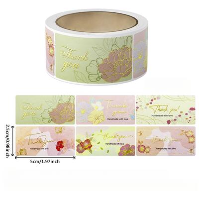 Thank You Labels & Stickers - 120pcs/roll Adhesive Seals for Small Business Packaging, Gift Wrapping, Wedding Decor