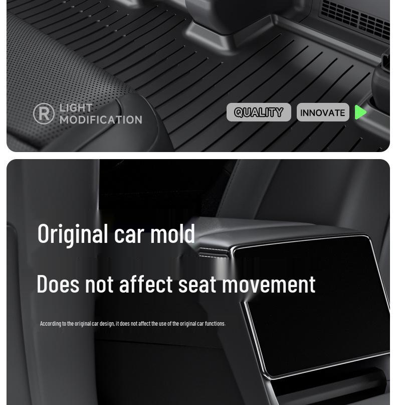 Tesla Model YL Sechs-Sitzer TPE-Schutzmatten: Vollflächige Unter-Sitz-, hintere Anti-Kratz- und Türschwellenleisten.