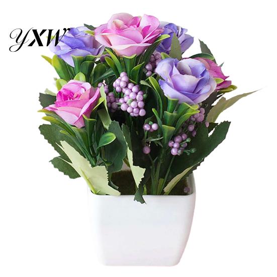 Fake Flower Realistic Artificial Bonsai Decorative UV Resistant Potted Pot DIY Crafts Home Decor Simulation