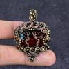 Bi-Color Tourmaline Gemstone Copper Wire Wrap Jewelry Pendant 2.01"