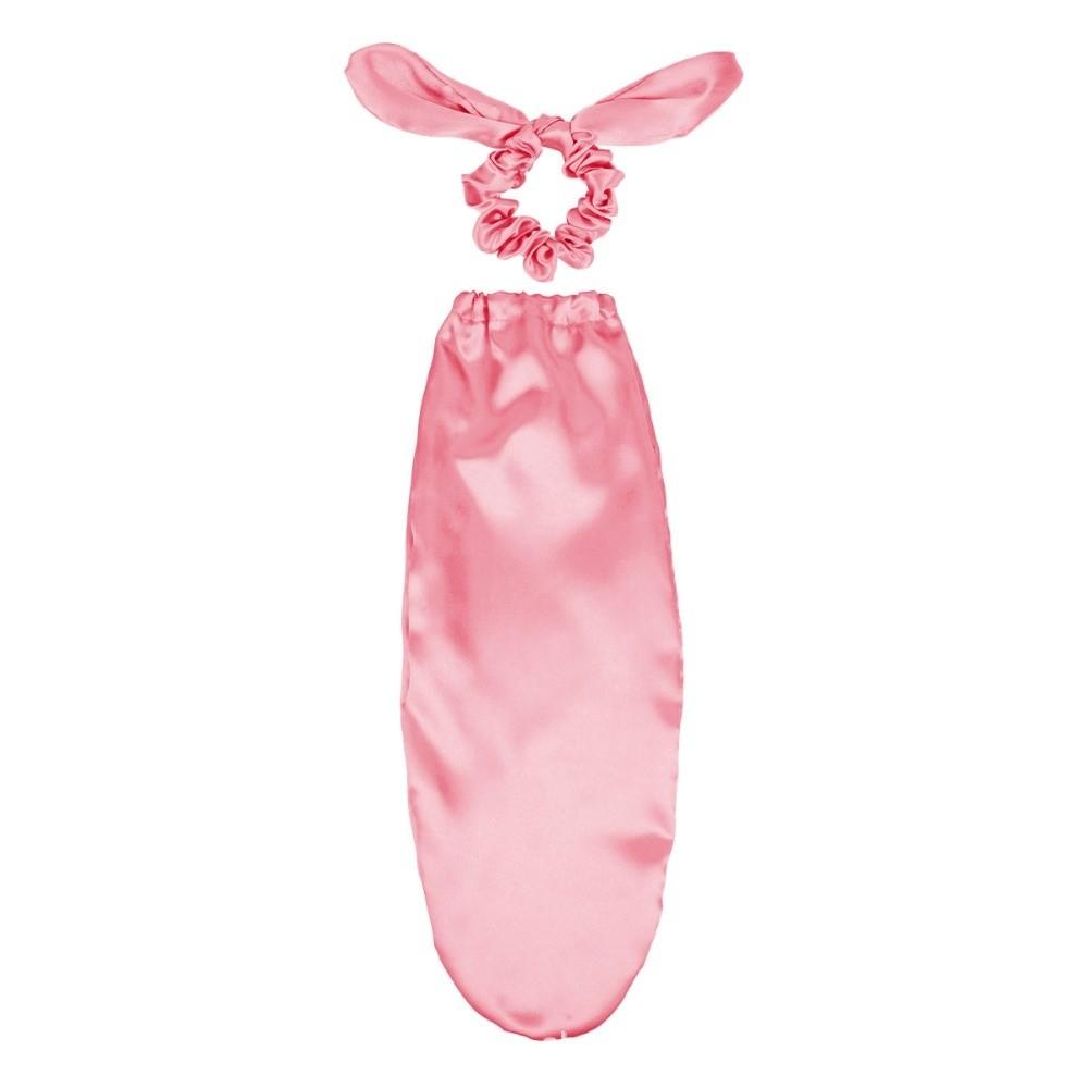 

Durable Satin Sleeping Cap with Hair Tie Soft Long Hair Bonnet Long Hair Care Cap for Daily Use Nighttime рожевий