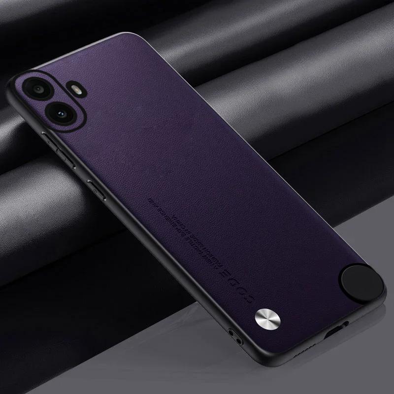 Obyčejné PU kožené pouzdro na telefon pro nic CMF Phone 1 CMFPhone1 Matný silikonový nárazník nárazuvzdorný zadní kryt For Nothing Phone 2A 1