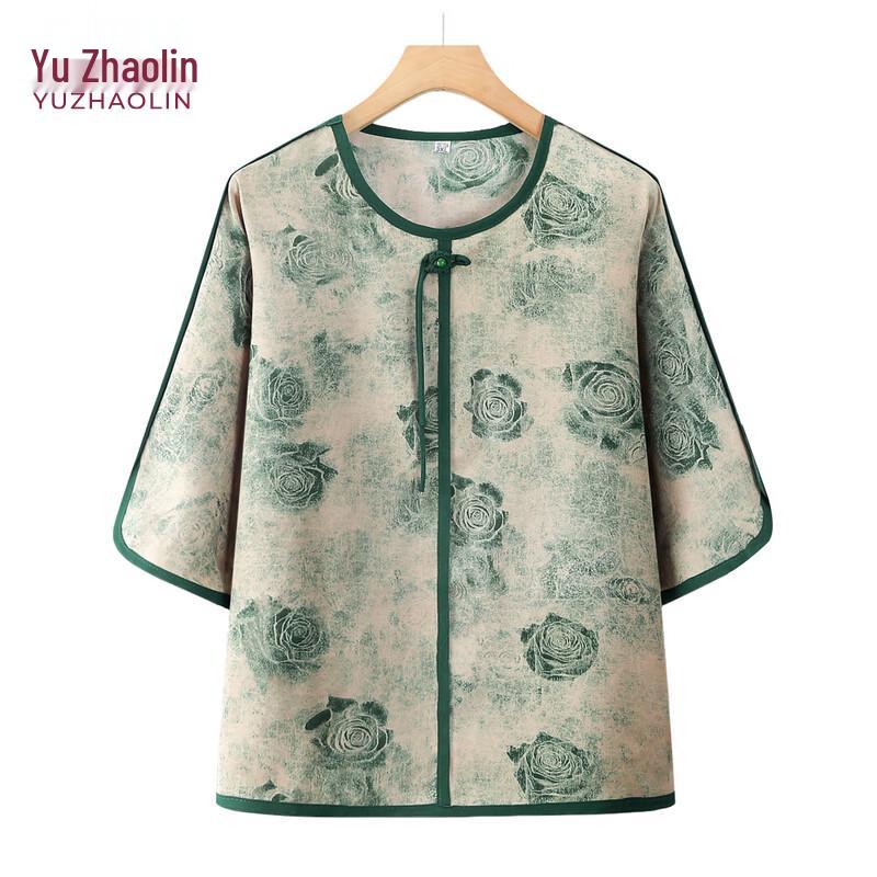 YUZHAOLIN Women's Mid-Aged Summer Chinese Style Tang Suit Blouse