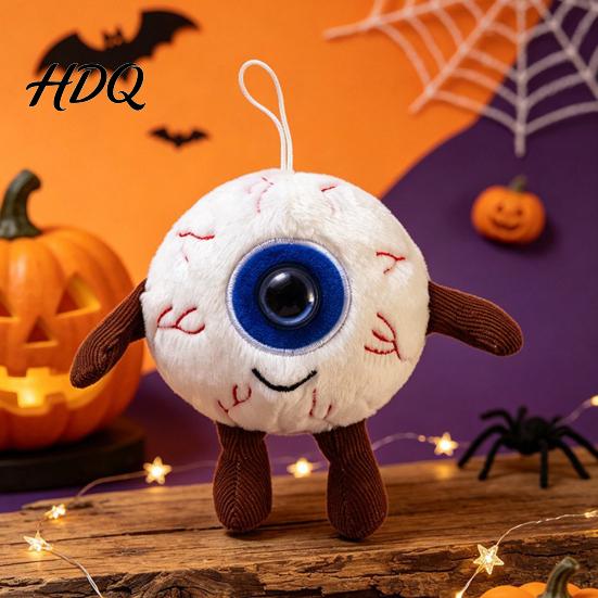 Creepy Room Accessory Halloween Eyeball Plush Keychain Funny Scary Eye Stuffed Toy Pendant Backpack Decoration for Backpack Spooky Mini Doll