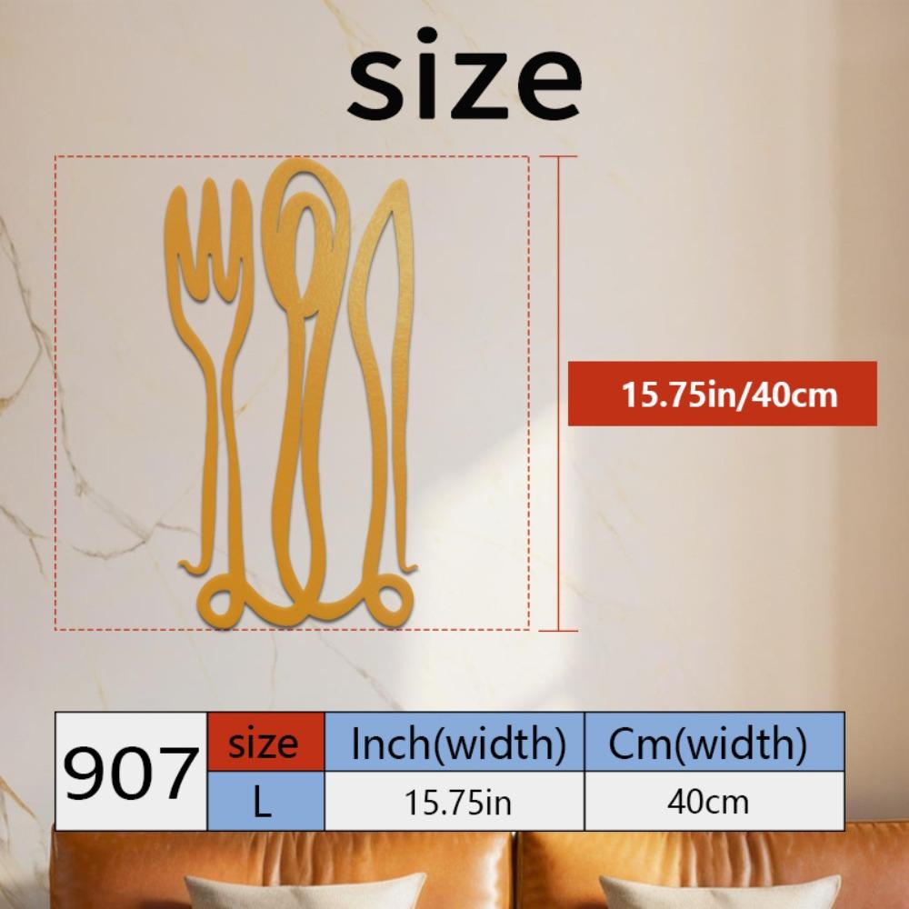 

Vintage Metal Wall Art 15.75 Inch Kitchen Utensil Sculpture Indoor Outdoor Hanging Decor Dining Room Gift Length: 15.75 inches/40 cm