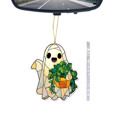 Ghost Ornaments For Tree Reading Ghost Halloween Tree Ornaments Bag Charm Halloween Decorations 2D Acrylic For Indoor Outdoor