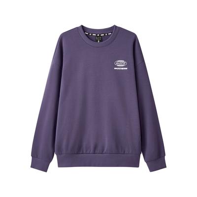 Skechers Fleece Lined Warm Sports Casual Commuter Loose Comfortable Soft Skin Friendly Logo Round Neck Pullover Sweatshirt L324U189-04QU