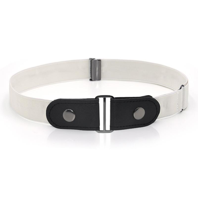 Leather Elastic Belt For Men And Women With Metal Buckle And Adjustable Fit