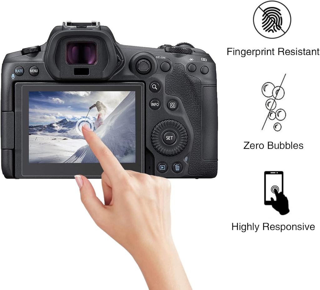 Rieibi Canon EOS RP Screen Tempered Glass Screen Protector for Canon EOS 9H Impact Fingerprint High Hardness [3-Pack] Protector, 0.25mm Thin, RP,