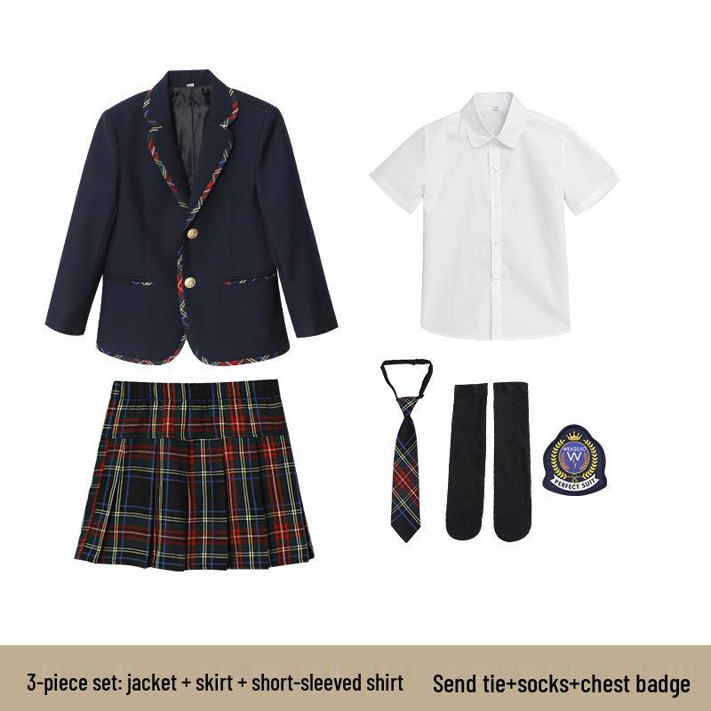 Children's Spring & Autumn Formal School Uniform Set: Kindergarten to Primary