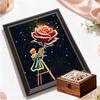 Crystal Pearl Painting 5D DIY Frame Decoration Painting Boy and Flower Home Wall Decoration Transparent Pearl Gemstone Painting Picture Art Crafts