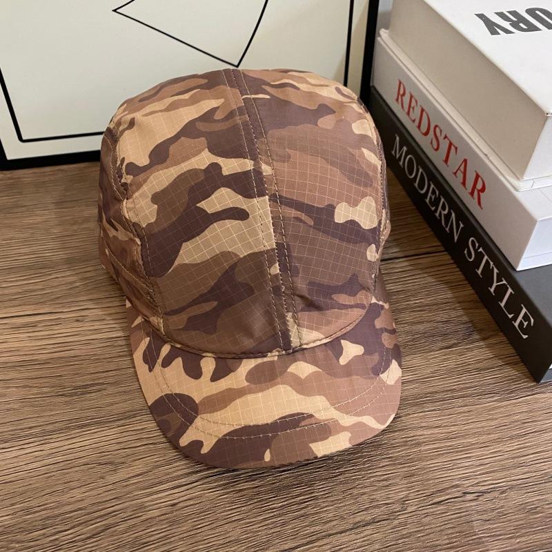 American Retro Thin Camo Quick Dry Baseball Cap Women Summer New Unique Short Brim Peaked Cap Men Fashion Outdoor Sun Hat