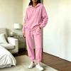 Women's Casual Hooded Long Sleeve Sweatshirt and Jogger Pants 2 Piece Set with Pockets
