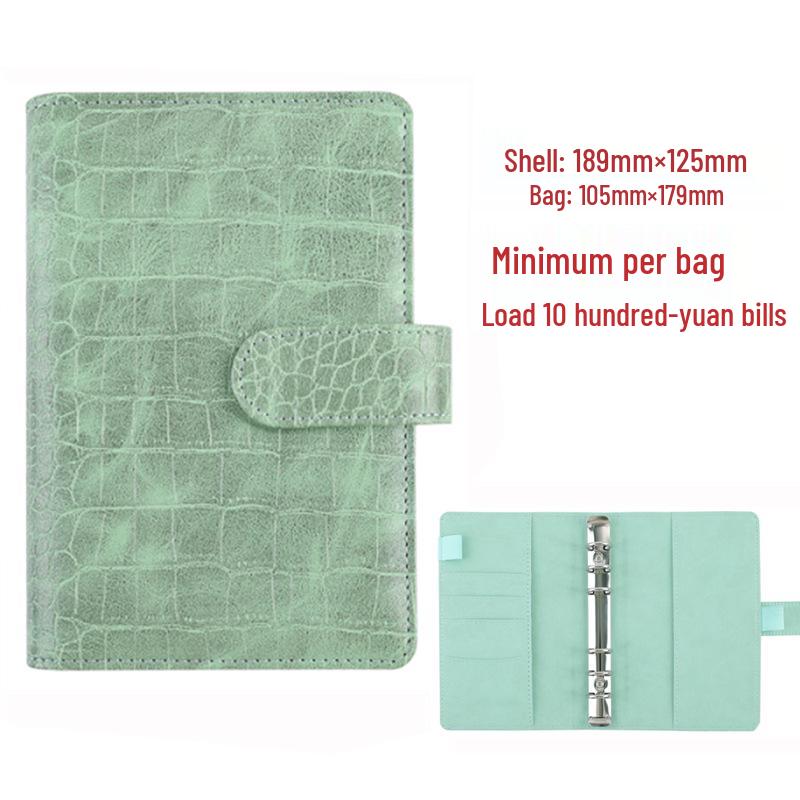 PU Crocodile Texture A6 Detachable Notebook with Zipper Pocket and Printable Logo