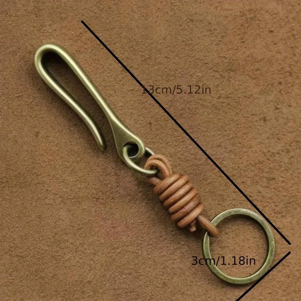 2Pcs Creative U Buckle Retro Punk Cowhide Key Chain for Men Handmade Cowhide Rope Braided Car Keychain Keyring Accessories