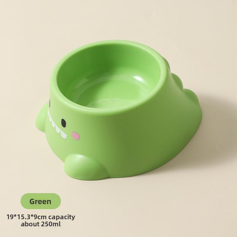 Neuer Hundenapf, Ein kleiner dinosaurierförmiger Einzelnapf zur Fütterung, mit schrägem Rand und Nackenschutz, Ist ein Edelstahl-Haustierkatzenfutterset