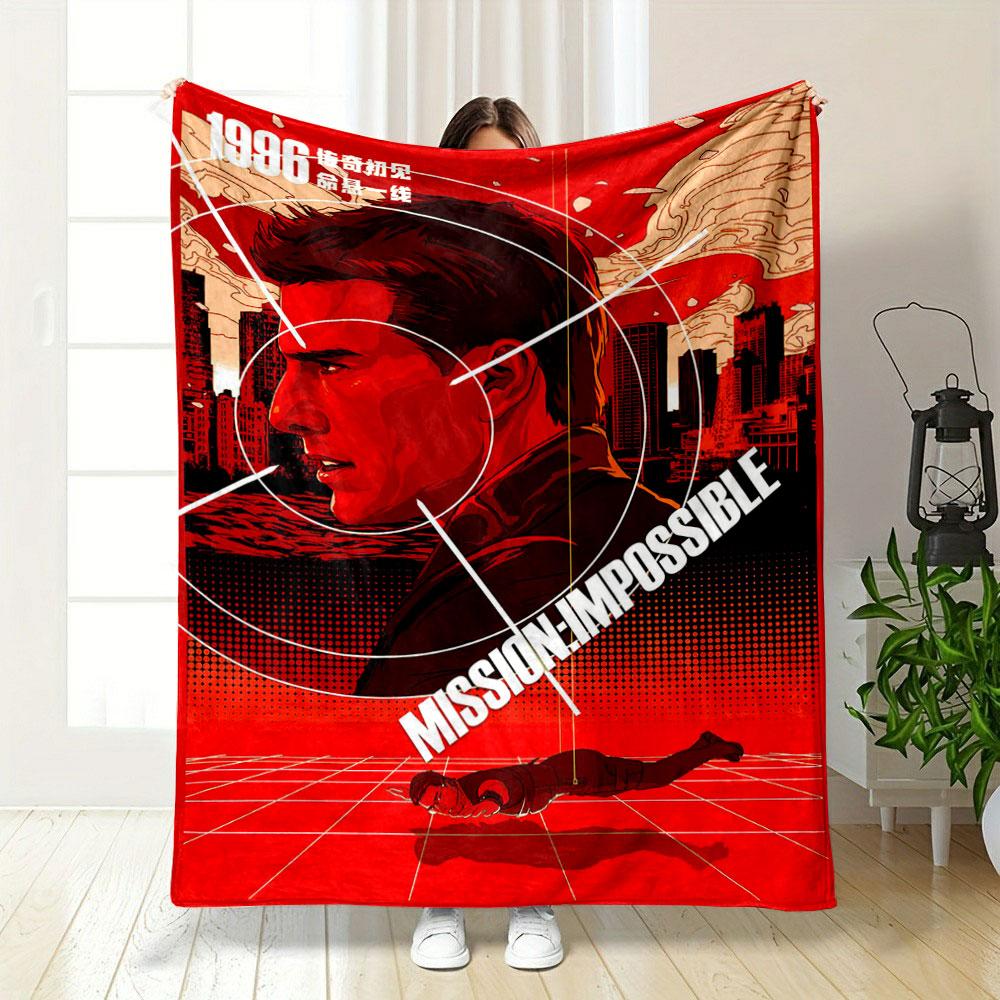 Timeless Mission Impossible 1996 Red Fleece Blanket, Cozy Fleece Throw for Family Nights, Super Soft Fleece Blanket for All Seasons