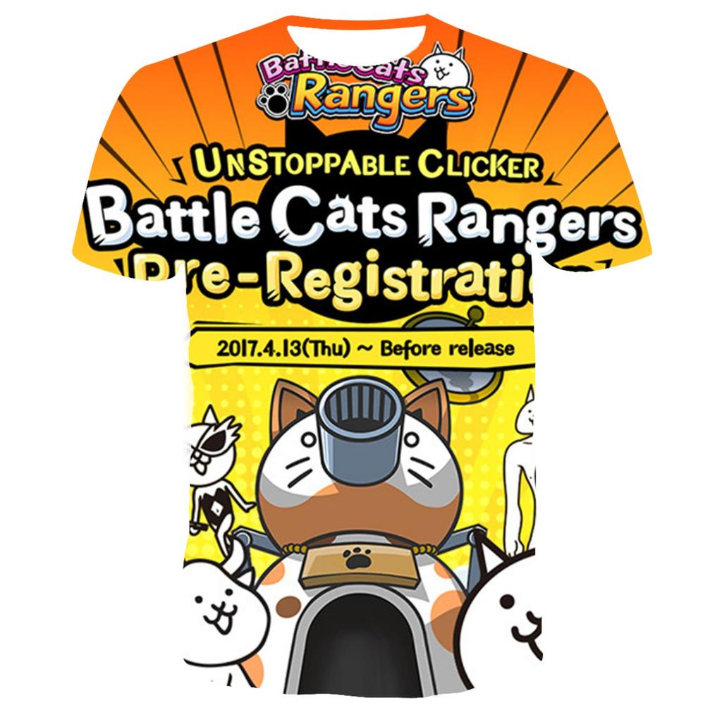 New Style T-shirt Game 'Battle Cat' 3D Printed T-shirt Fashionable Children's Boys Round Neck Short Sleeve Children's Clothing.