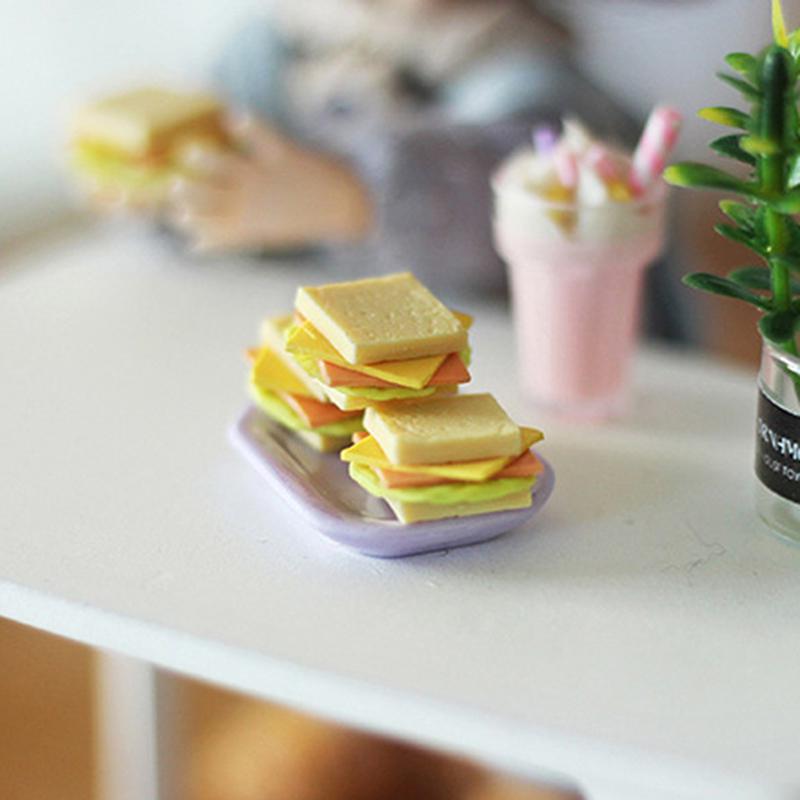 

2 X1:12 Dollhouse Miniature Food Accessories Kitchen Food Sandwich one size