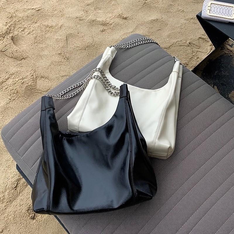 Soft Leather Retro Tote Bag 2025 New Trendy Lazy Style Shoulder Large Bag Large Capacity Chain Underarm Bag