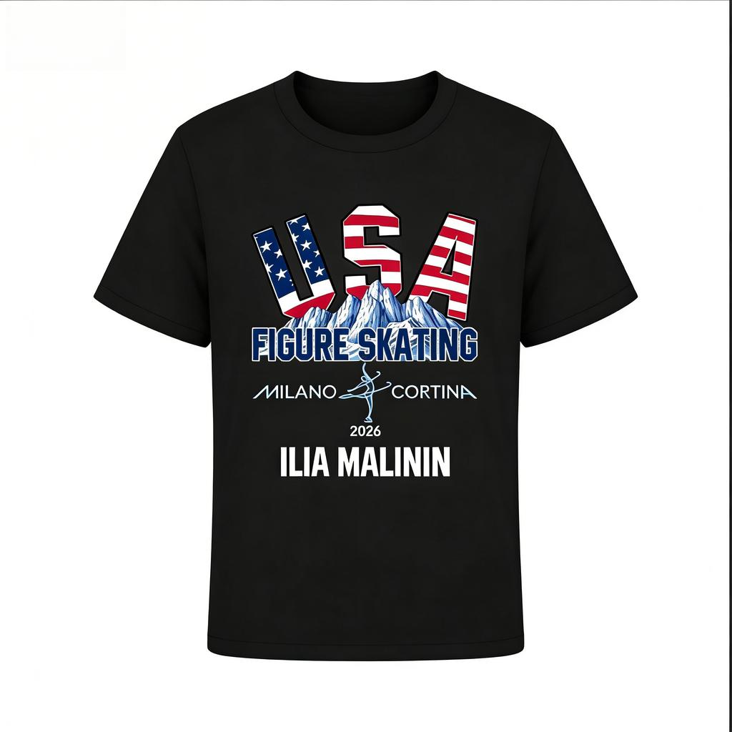 Ilia Malinin Figure Skating Milano Cortina 2026 Fan T Shirt Springsummer New Fashion Casual Shortsleeved Top Y2K Ins Cotton