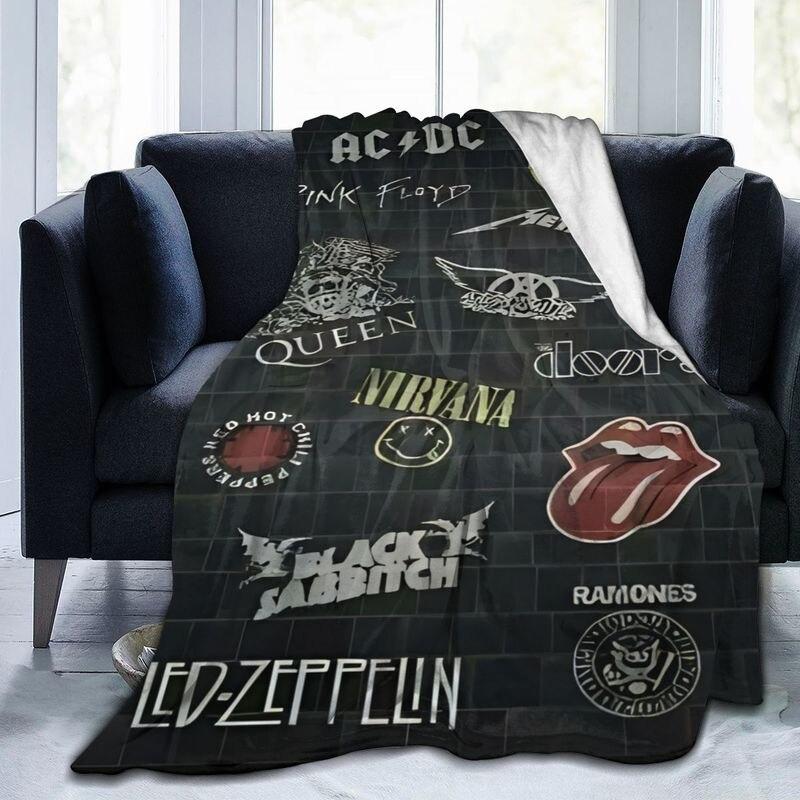 Nová 3D tištěná deka AC/DC Rock Band, měkká flanelová přikrývka, teplá sherpa deka pro všechna roční období, na postele, pohovku, do kanceláře