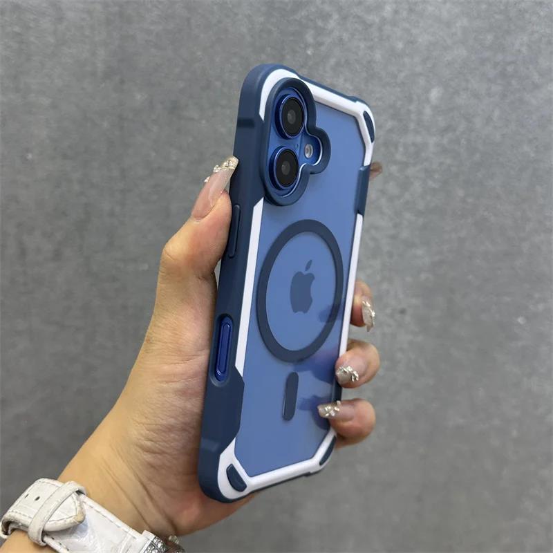 Hit Color Magnetic For Magesafe Wireless Charge Case For iPhone 17 Pro 16 13 14 12 15Pro Max Transparent Shockproof Bumper Cover