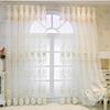 Modern Luxury Embroidered Gauze Curtains with Floral Lace Pattern, Grommet Top for Living Room & Bedroom