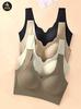 Confezione da 4 Reggiseni Donna Senza Cuciture Senza Ferretto Scollo a V Costine Morbide Comfort Bralette