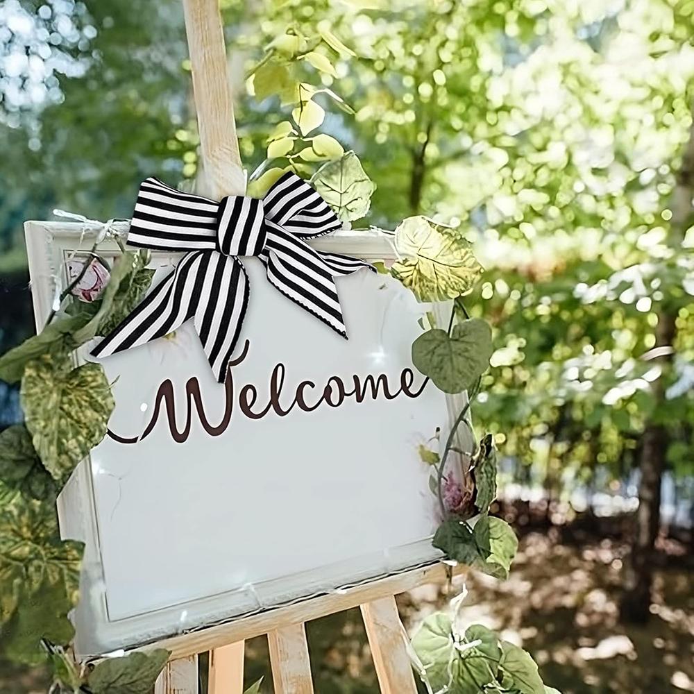 5 Γιάρδες/455ΕΚ Ριγέ Κορδέλα Ασπρόμαυρη Διακόσμηση Συσκευασίας Δώρου Δαντέλα Διακοσμητική DIY Χριστουγεννιάτικο Πάρτι Διακοπών Χειροτεχνίες