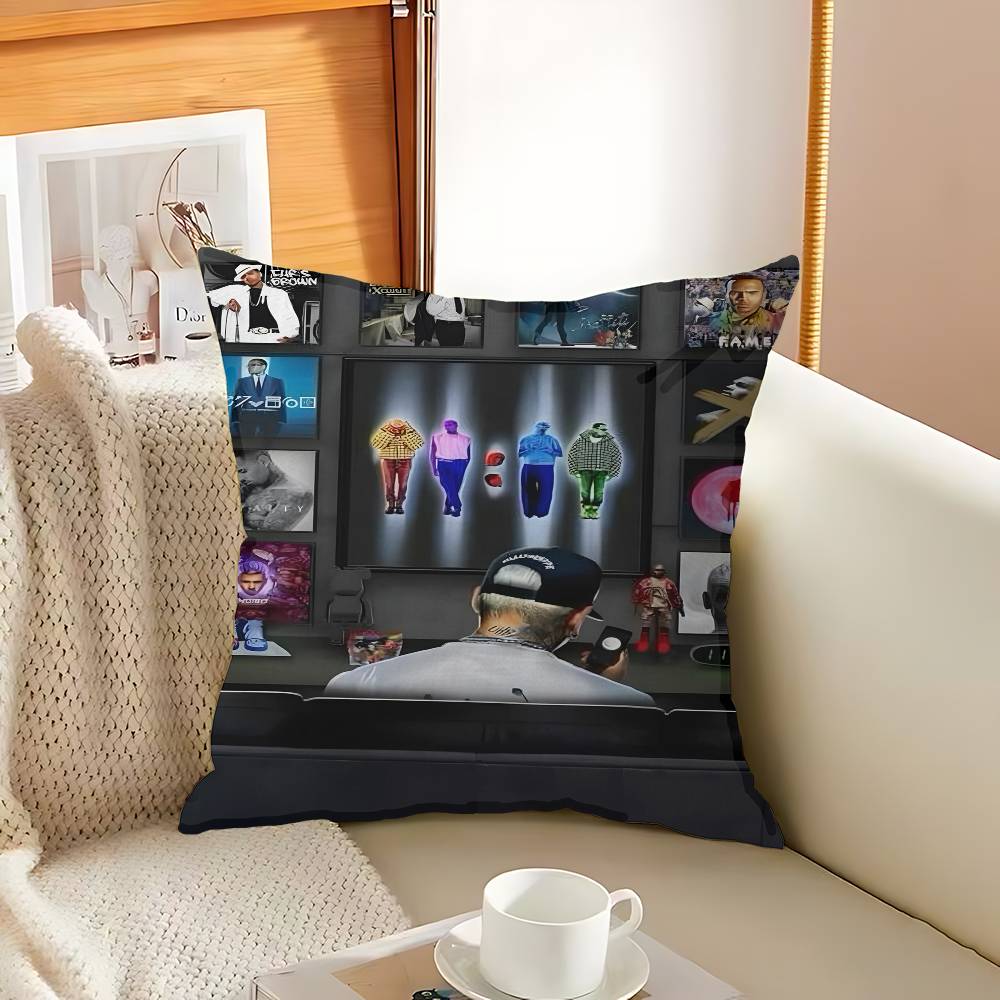 Chris Brown Rapper Classic Movie Pillow Cover Sofa Cushion Cover Home Room Decoration Children Gift