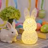Easter Lighted Hollow Out Bunny Figurine 3D Printed LED Hollow Out Bunny Lamp Spring Indoor Home Decor Easter Decor Gifts Ideal