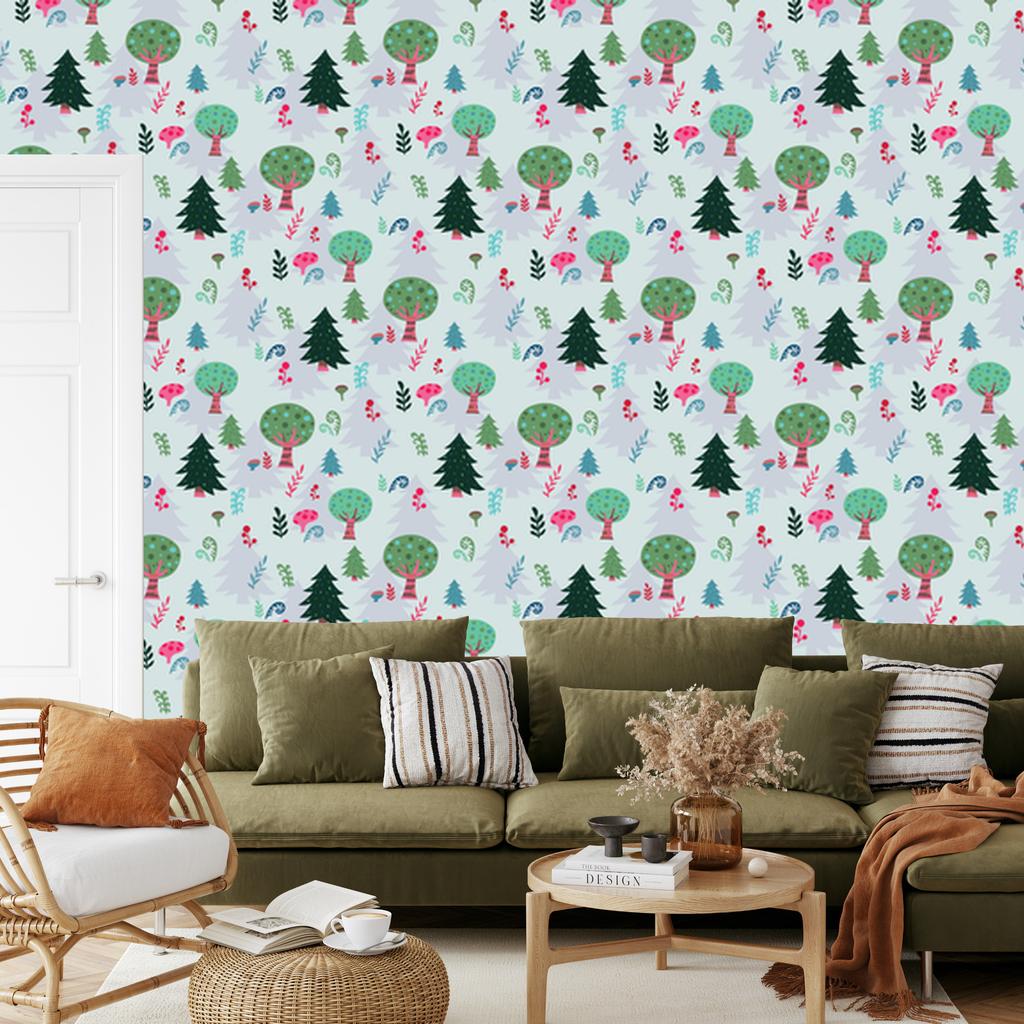 Green Plants and Trees Wallpaper for Living Room and Bedroom 50x1000
