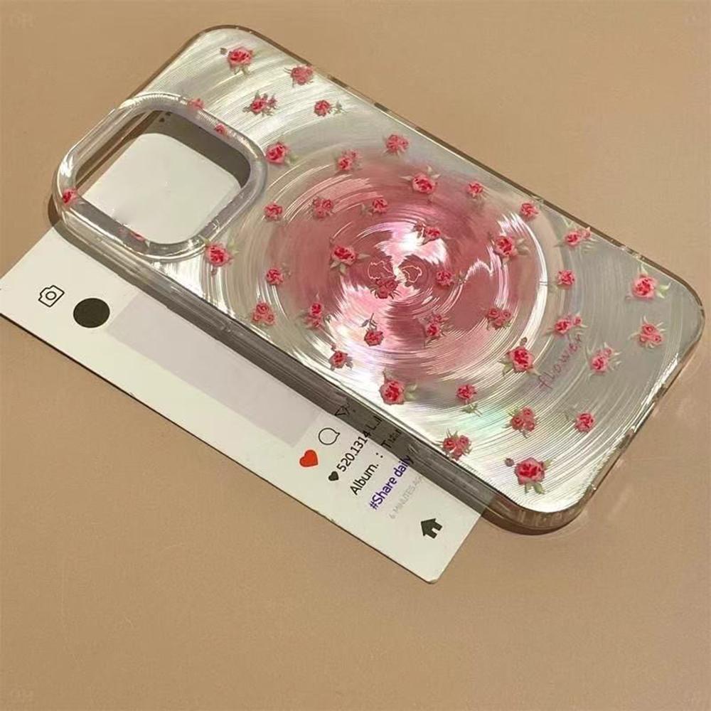Iridescent Glossy Phone Case for iPhone 11 13 14 15 16 17 Pro 17 13 14 15 Pro Max High Quality Fantasy Floral Style Full Protection Shell