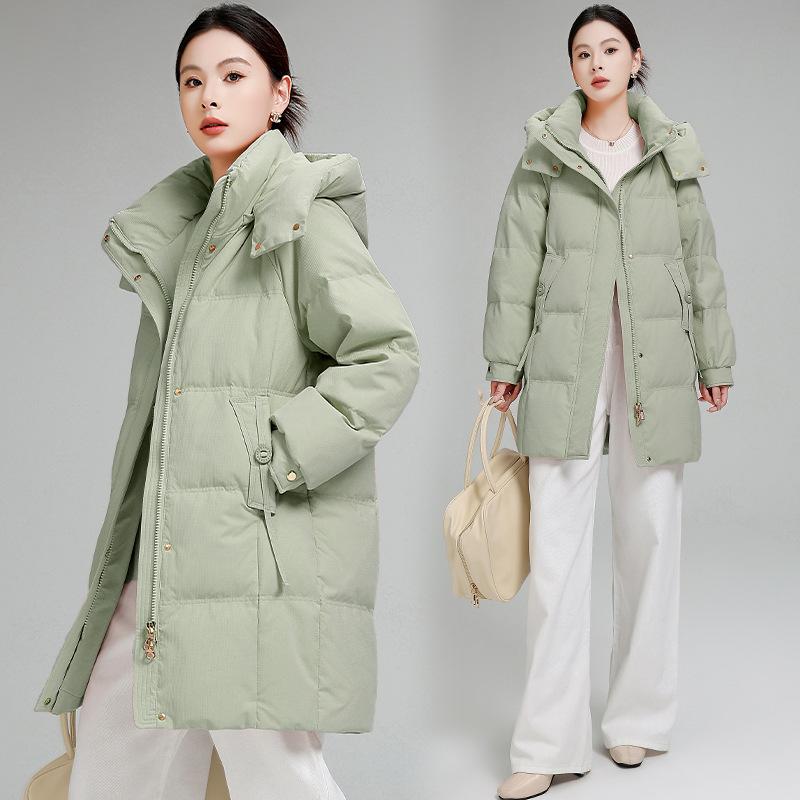 Down cotton jacket women's mid-length 2025 new cotton jacket fashionable Korean loose padded jacket winter thickened warm jacket