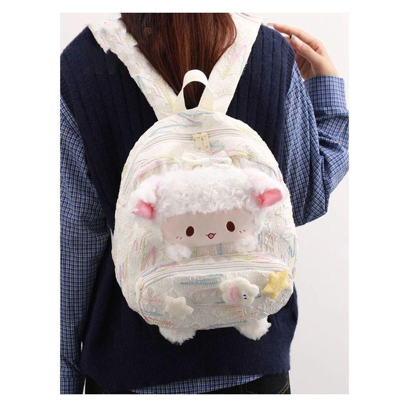 Custom Lamb Pain Bag Double Shoulder Women's 2025 New Light Shopping Sweet Girl School Bag Children's Backpack Women's Backpack
