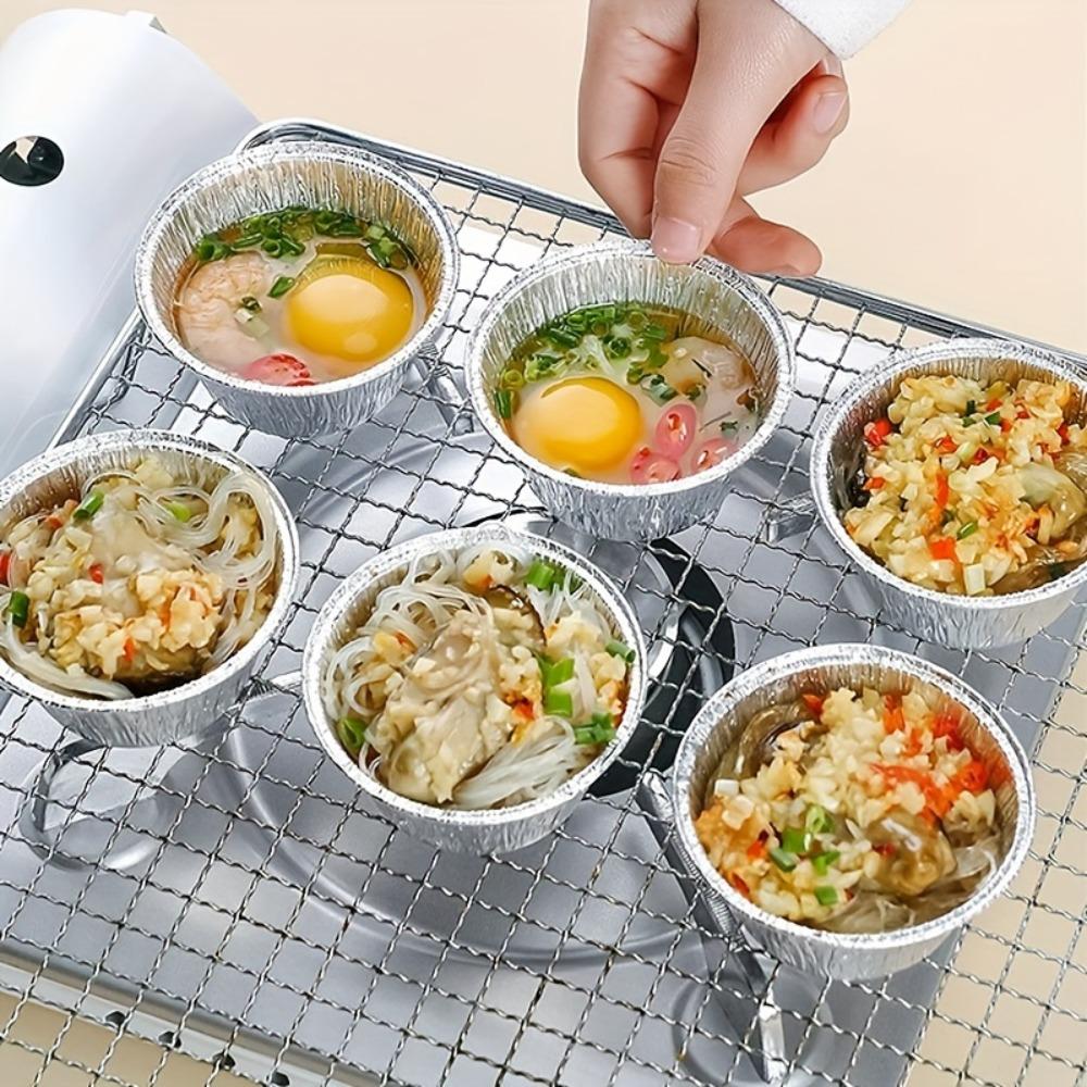 50Pcs Non-stick Aluminum Tin Foil Baking Pans Disposable Tinfoil Tray Cupcake Mold Pudding