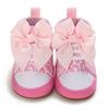 Płócienne dziecięce trampki dla niemowląt noworodek z kokardką śliczne dziewczynek buty do nauki chodzenia dziecięce buty antypoślizgowe dla malucha