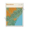 Barcelona. Seville. Bilbao. Madrid. Almeria. Spain City Color Map. Wall Art. Poster
