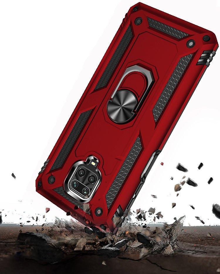 Armored case for Xiaomi Redmi Note 9S / 9 Pro, Nox Case Ring, red