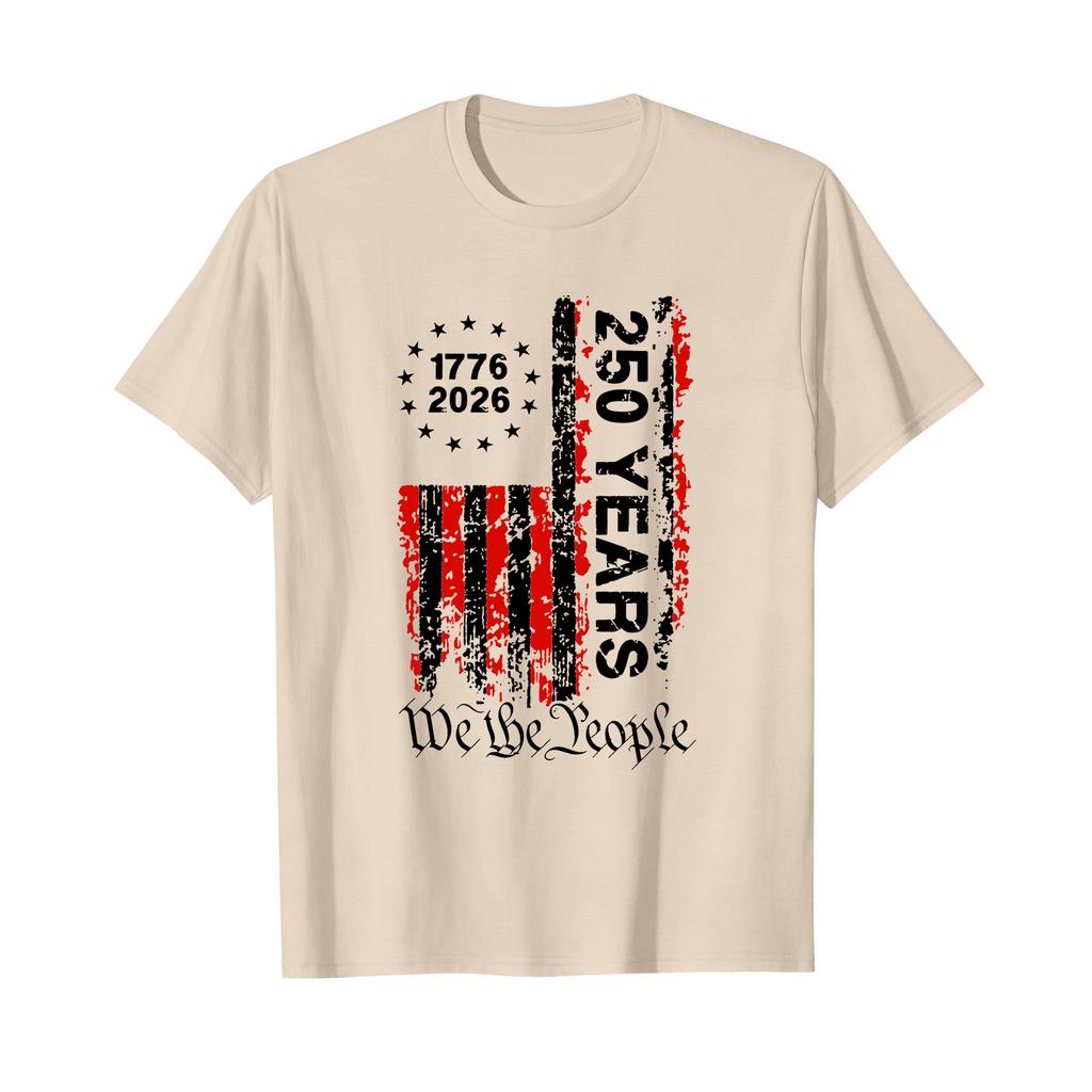 Men's Printed Round Neck T-Shirt Casual Sports Short-Sleeve Top