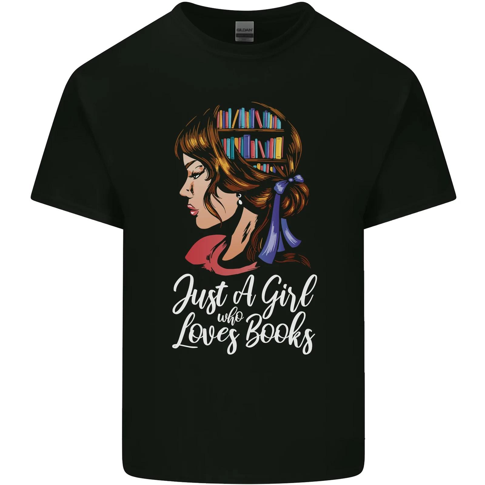 

A Girl Who Loves Books Bookworm Reading Kids T-Shirt Childrens S