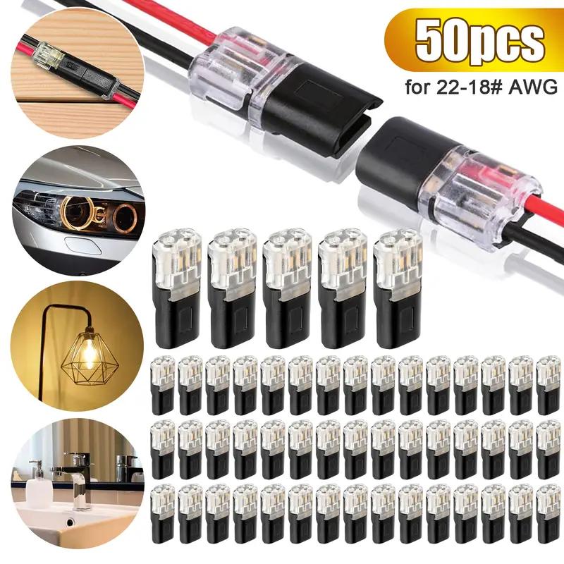 2 Pin Way Plug Electrical Connectors with Locking Buckle Car Wire Double Plug-in Terminal Block Cable Connection Strips Clamps