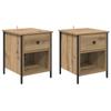Nightstand Set of 2 Artisan Oak Finish 40 X 42 X 50 Cm Engineered Wood