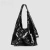 Women Top Handle Shoulder Bag Personality Rivet Satchel Tote Hobo Handbag Purse Bag