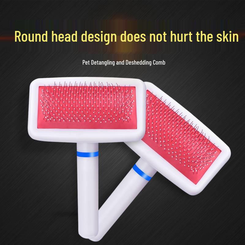 Pet De-Shedding Hair Brush: Cat & Dog Fur Remover Comb